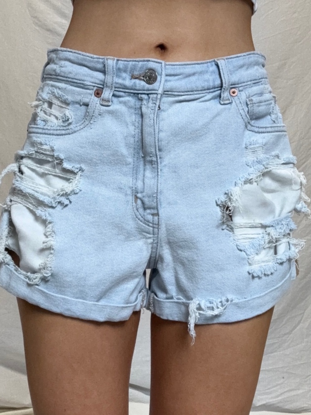 American Eagle distressed denim shorts